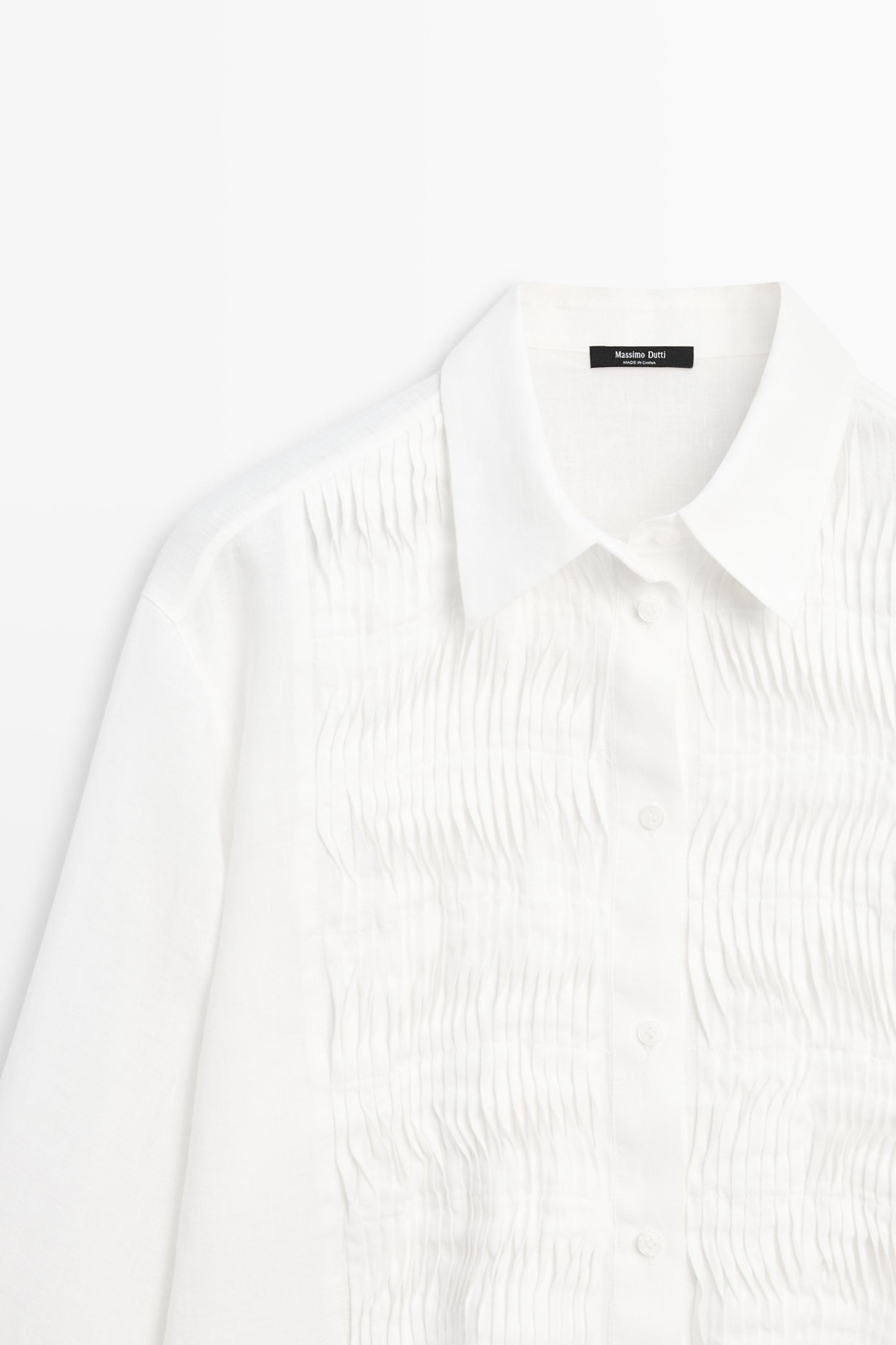 Chemisier avec plastron 100 % lin